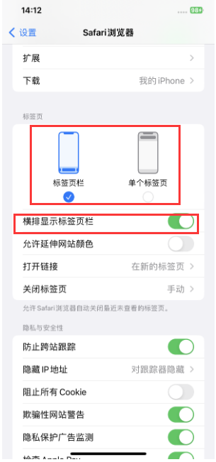 会理苹果手机维修分享Safari浏览器如何切换标签栏位置 